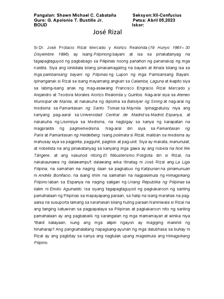 José Rizal | PDF