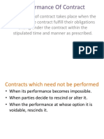 Performance of Contract