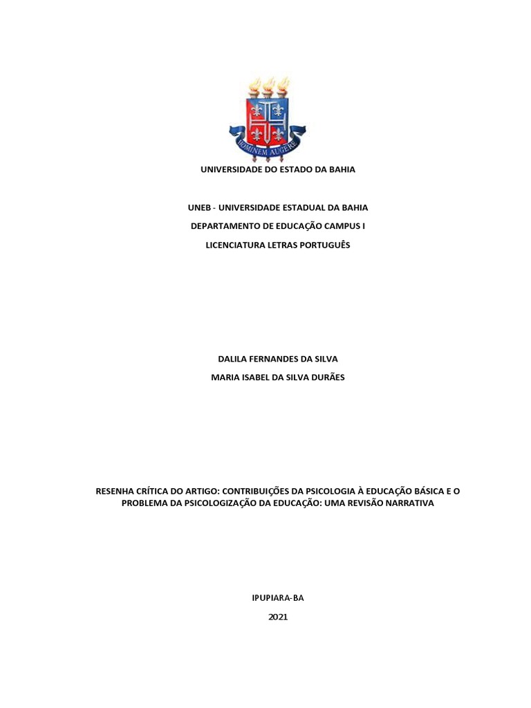 Resenha Crítica Dupla Oficial Pdf