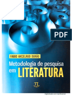 Fabio Durão - Metodologia Da Pesquisa em Literatura - Páginas Iniciais