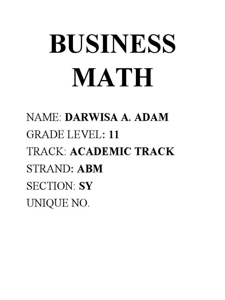 Business Math Overview for Grade 11 ABM | PDF