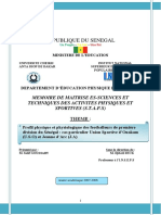 Republique Du Senegal: Memoire de Maitrise Es-Sciences Et Techniques Des Activites Physiques Et Sportives (S.T.A.P.S)
