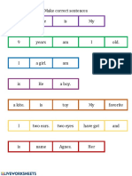 Make Correct Sentences 4TH Grade