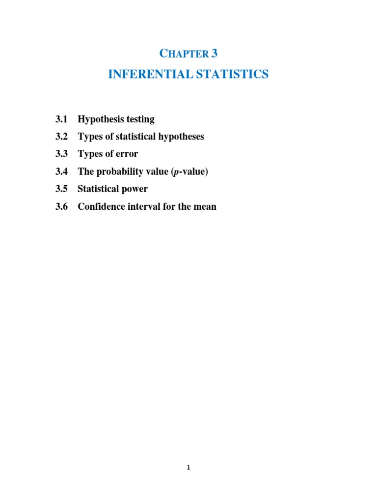 C 3 Inferential Statistics | PDF