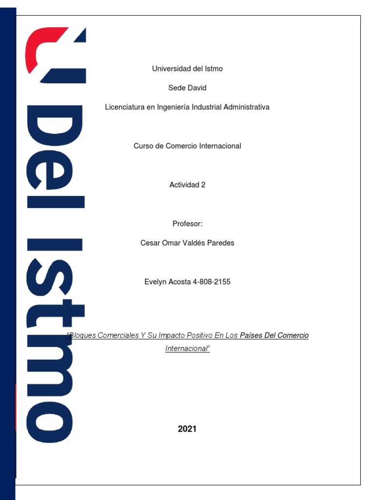 Actividad 2 DE COMERCIO INTERNACIONAL | PDF | Economias