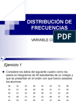 ME1 - Distribución de Frecuencias para Variable Continua