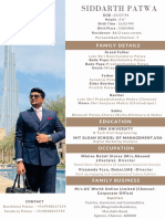 Siddarth Patwa Bio-Data Single Page