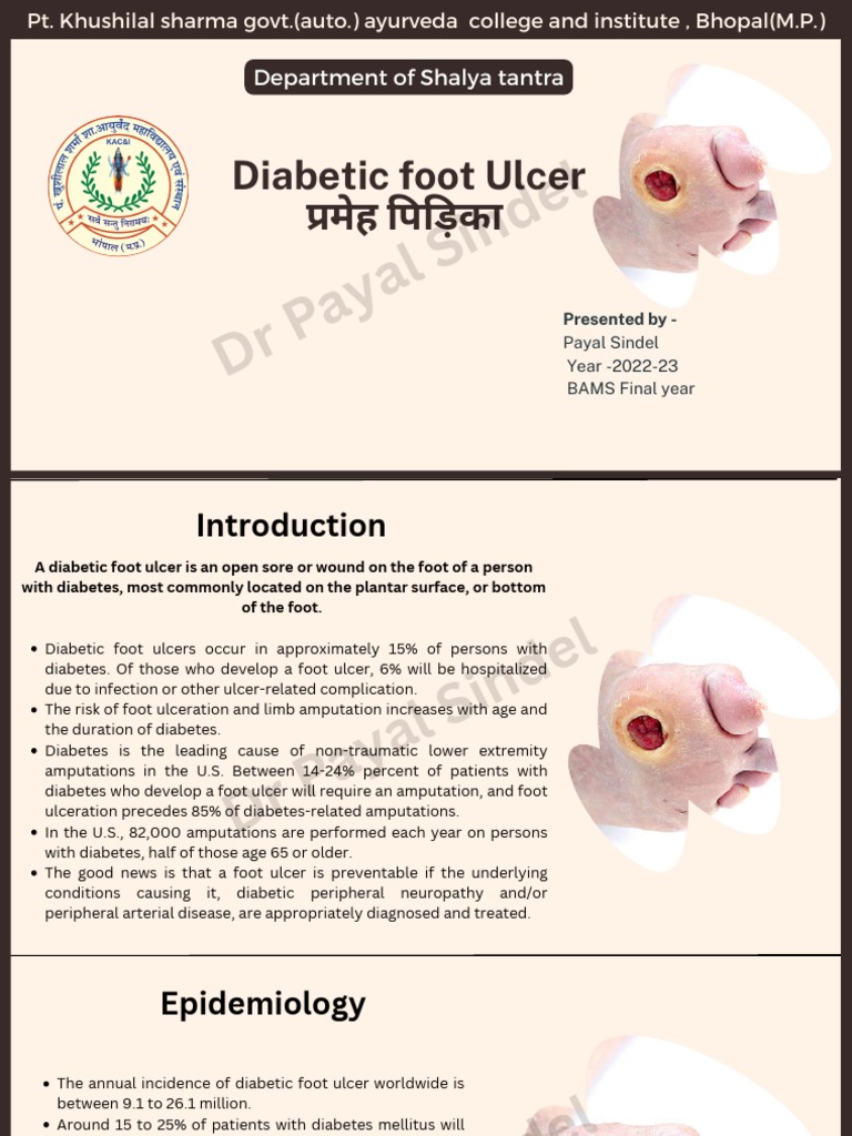 Diabetic Foot Ulcer Prameha Pidika PDF Peripheral Neuropathy