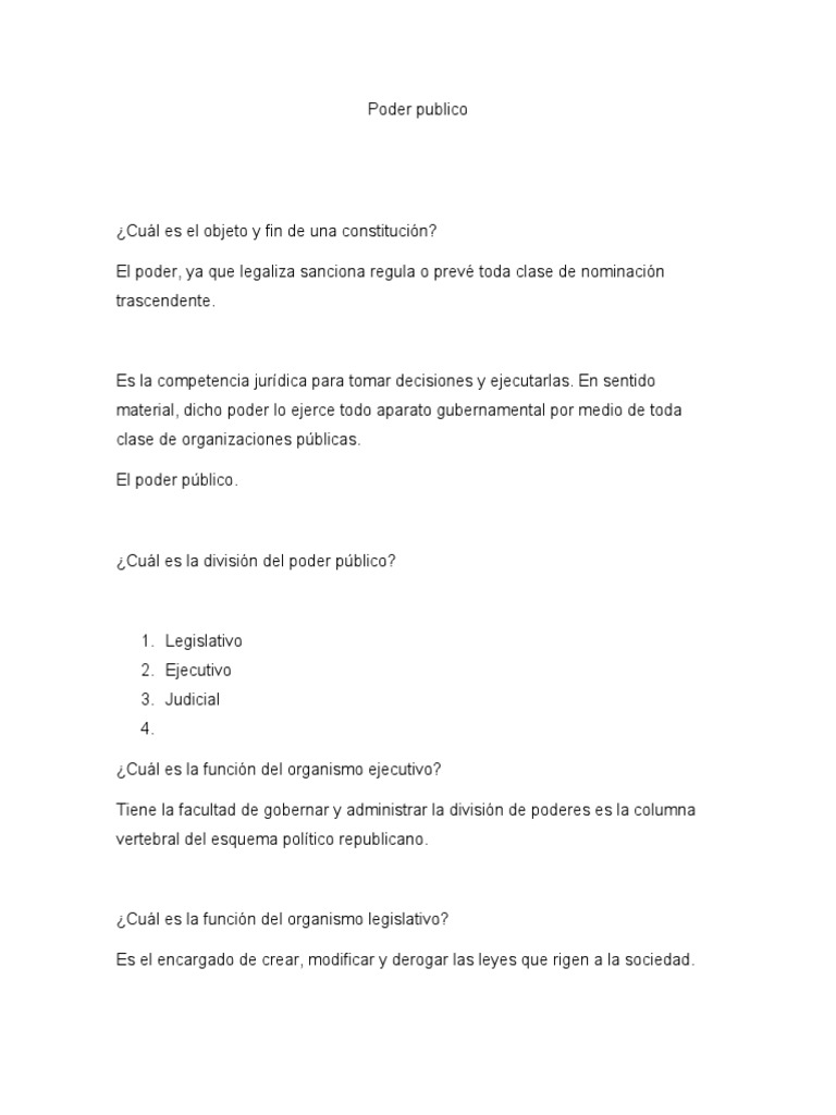 Estructura y Funciones del Poder Público en Guatemala | PDF ...