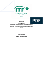 Minutes Itf Limited (Trading As The International Tennis Federation) Annual Conference & General Meeting 2020