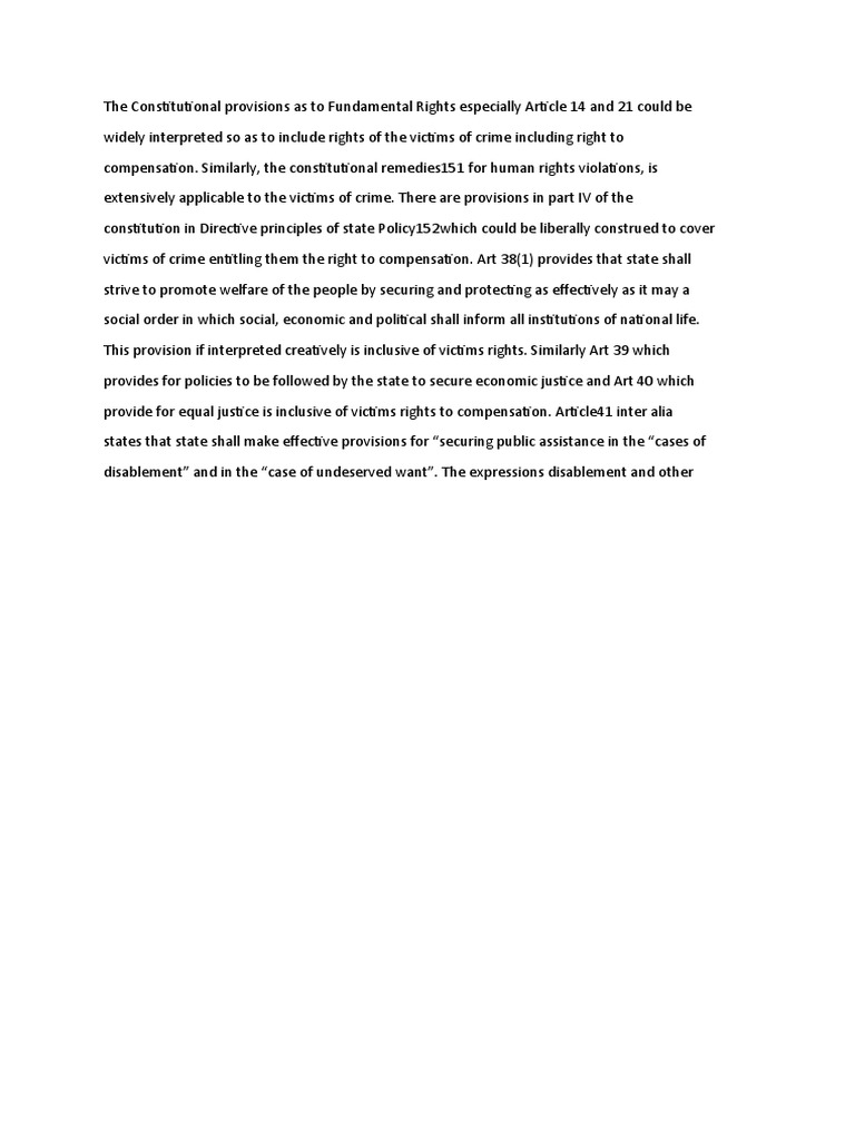 Victims' Rights and Compensation in India | PDF | Politics