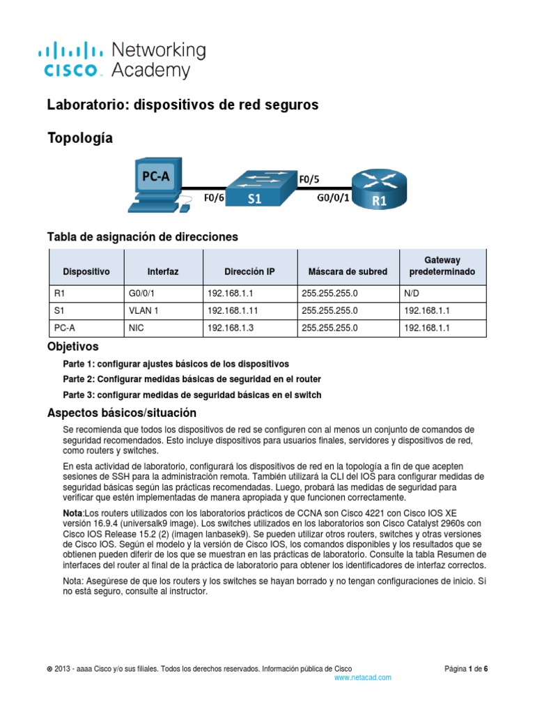 16 5 2 lab secure network devices es xl descargar gratis pdf