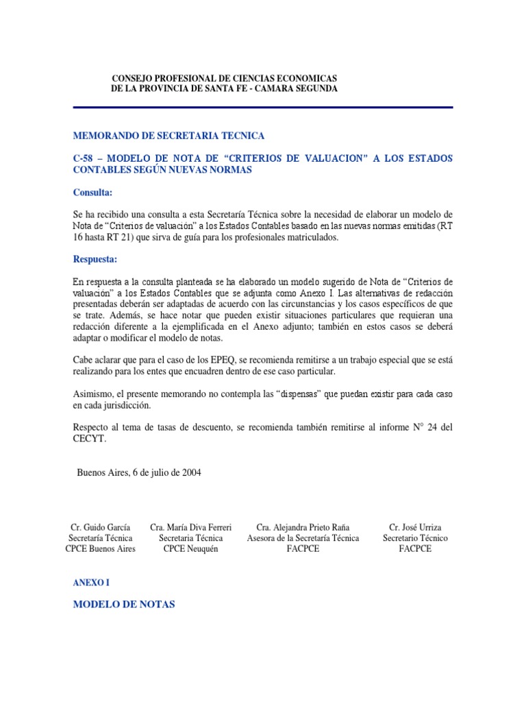 Memo C 58 PDF Depreciación Contabilidad
