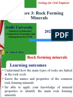 Lecture 3: Rock Forming Minerals: Ardhi University