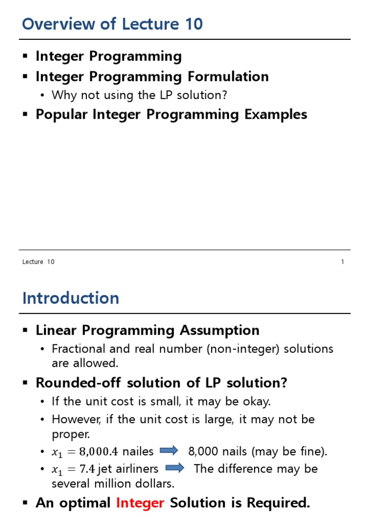 QM Lecture 10 2023 | PDF | Linear Programming | Theoretical Computer ...