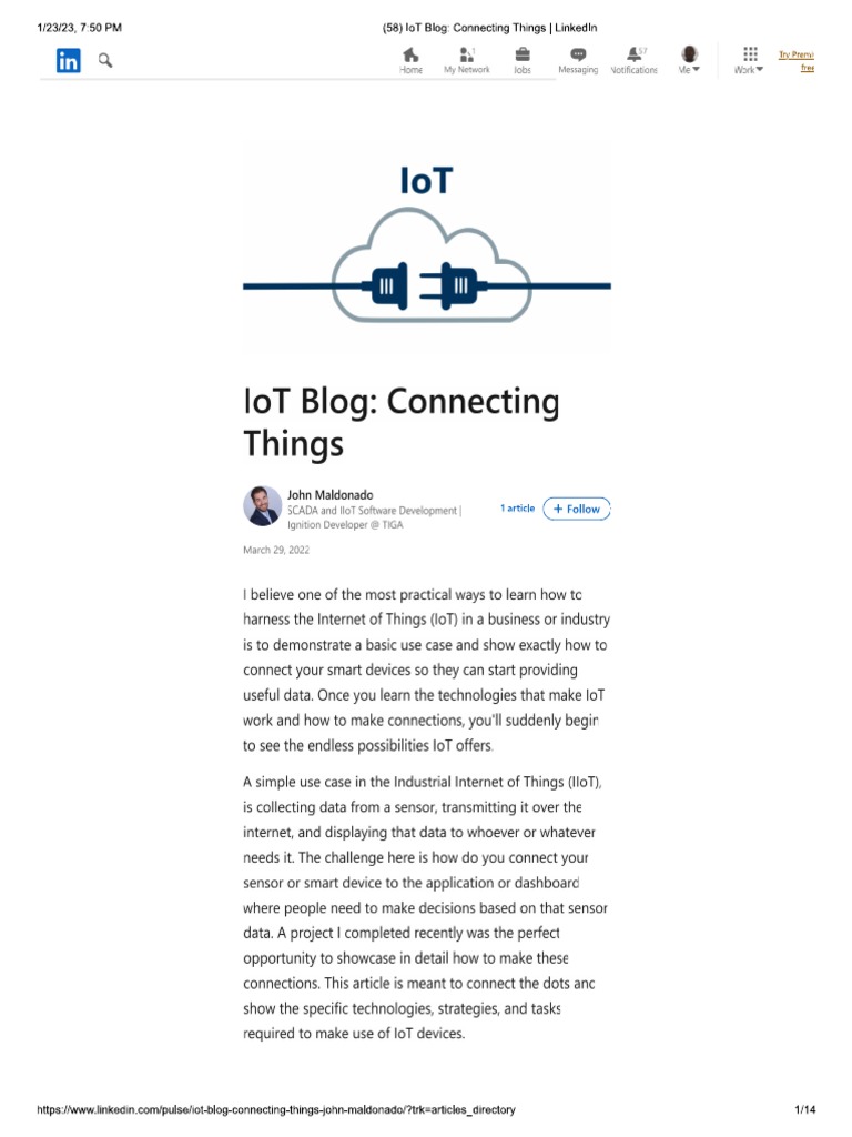 IoT Blog - Connecting Things Imonnit | PDF