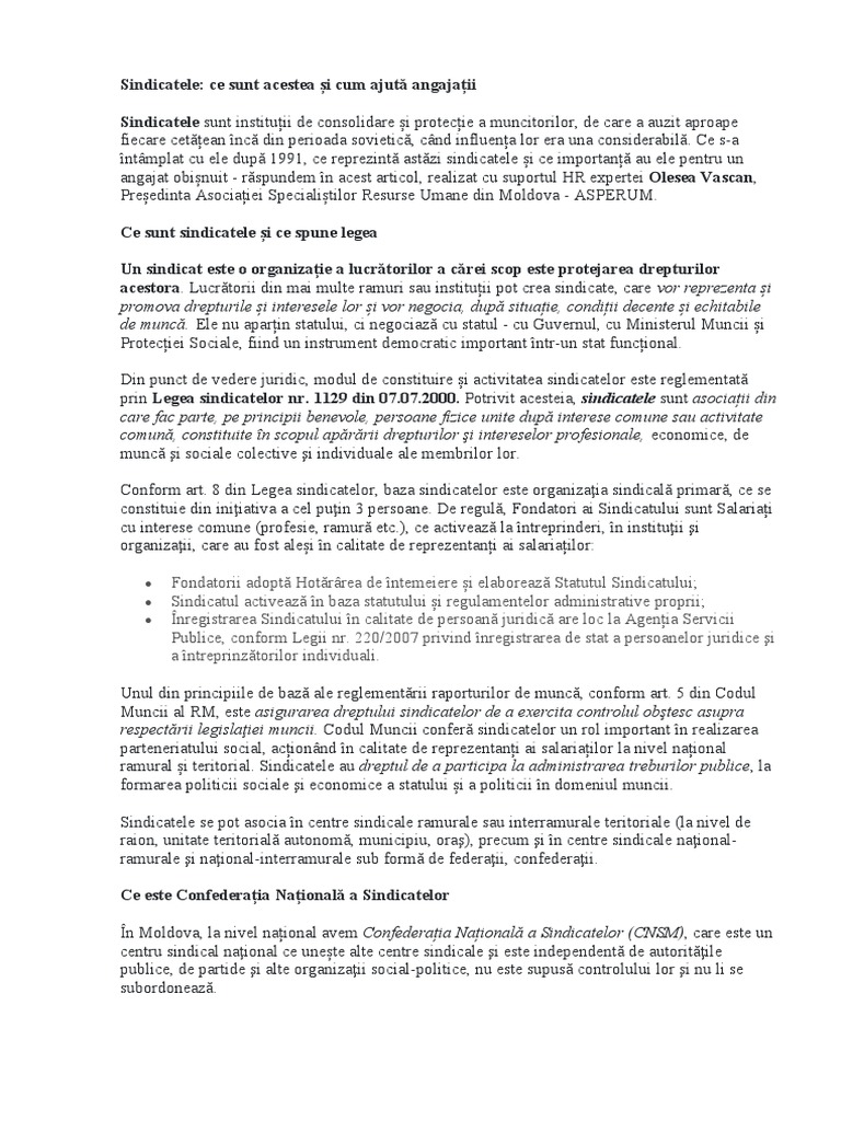 Despre Sindicate | PDF