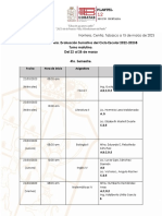 Calendario de Examenes 1era Evaluacion Sumativa - 4to Semestre