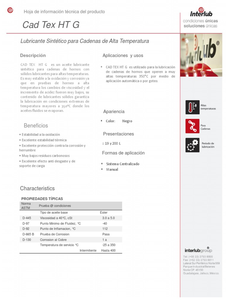 Lubricante Sintético para Cadenas 350°C | PDF