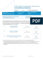 Lista de Espera Automatica: Comprobante Resultados Periodo Principal de Admisión para El Año Escolar 2022