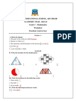 Grade 3 - Chapter Worksheet - Fractions - Answer Key