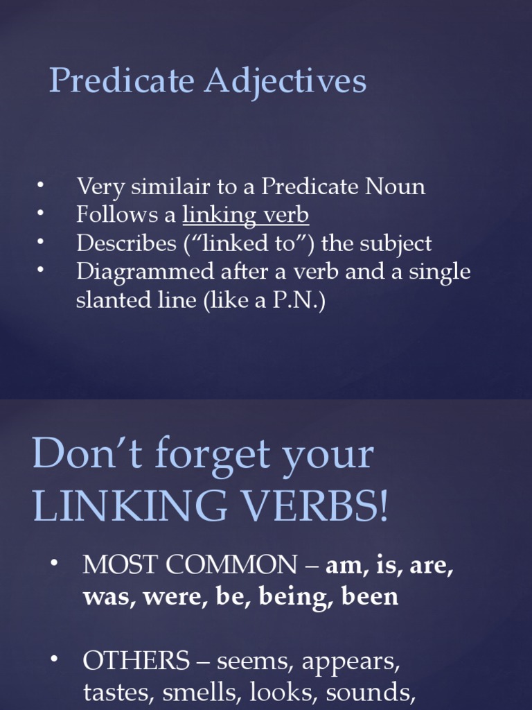 Predicate Adjectives PDF Adverb Adjective