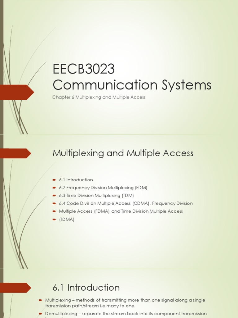 eecb3023-communication-systems-chapter-6-multiplexing-and-multiple