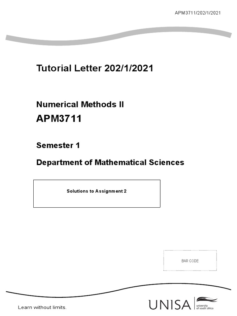 Eigenvalue Solutions for APM3711 Assignment | PDF | Eigenvalues And ...