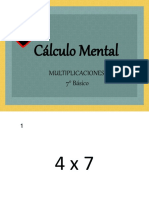 Cálculo Mental: Multiplicaciones 7° Básico