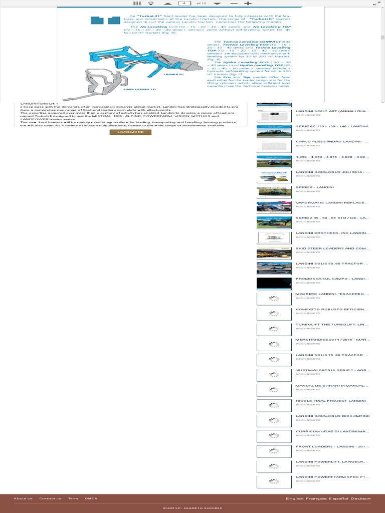 Landini TurboLift Front Loaders Guide | PDF | Loader (Equipment) | Land ...