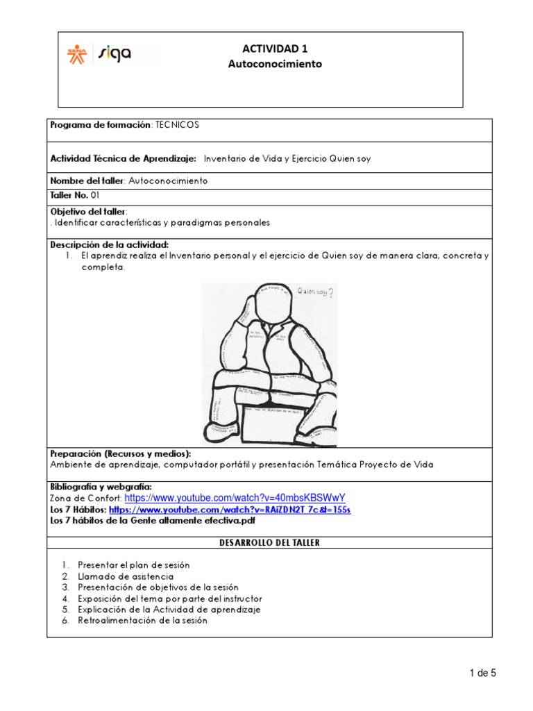 Actividad Autoconocimiento Pdf