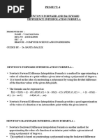 Project:-4 Newton'S Forward and Backward Difference Interpolation Formula