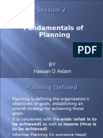 Fundamentals of Planning: BY Hassan D Aslam
