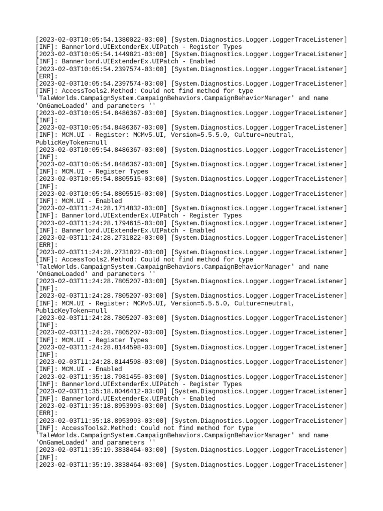 Bannerlord UIExtenderEx Log Details | PDF