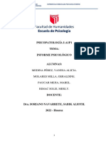 Psicopatología I-A1P1 Tema: Informe Psicológico
