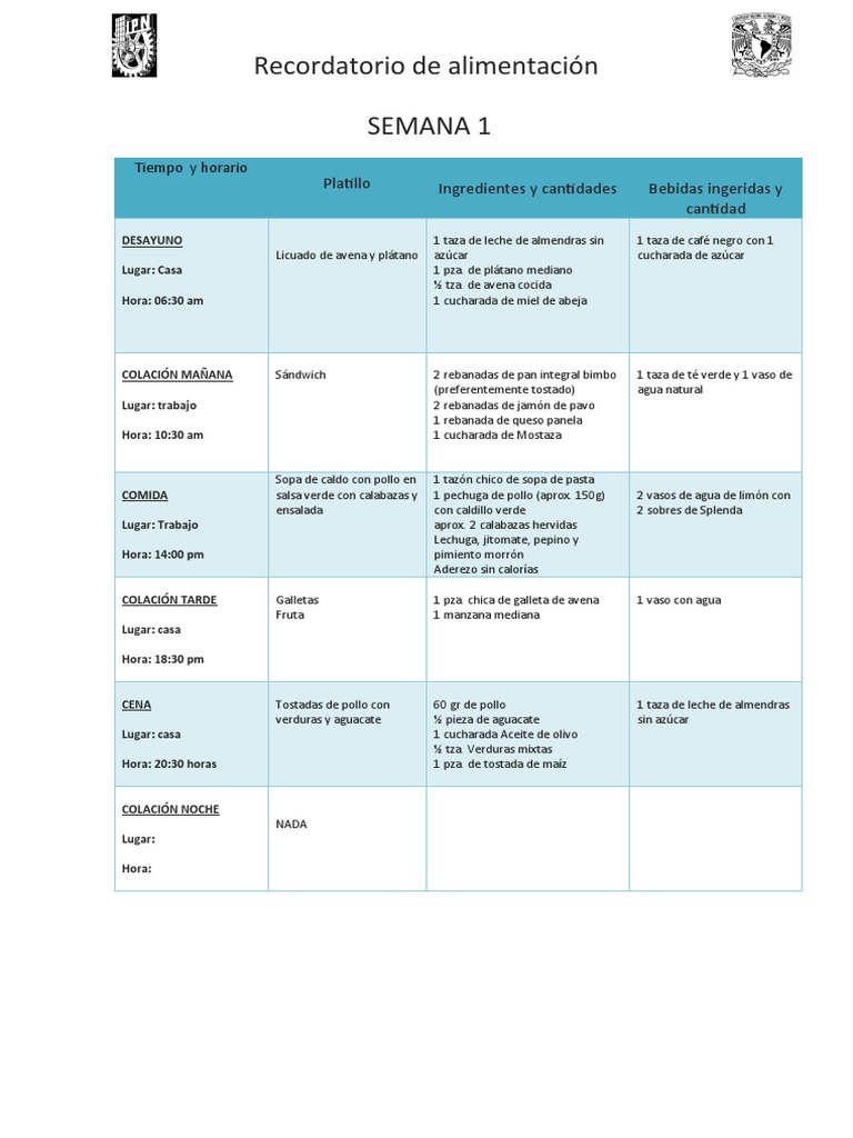Ejemplo Menú | PDF | Alimentos | Cocina