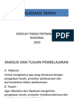 Mata Kuliah PENGADAAN TANAH I