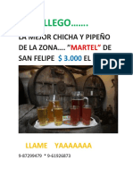 La Mejor Chicha Y Pipeño de La Zona . " DE San Felipe El Litro