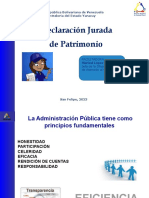 Declaración Jurada de Patrimonio: República Bolivariana de Venezuela Contraloría Del Estado Yaracuy