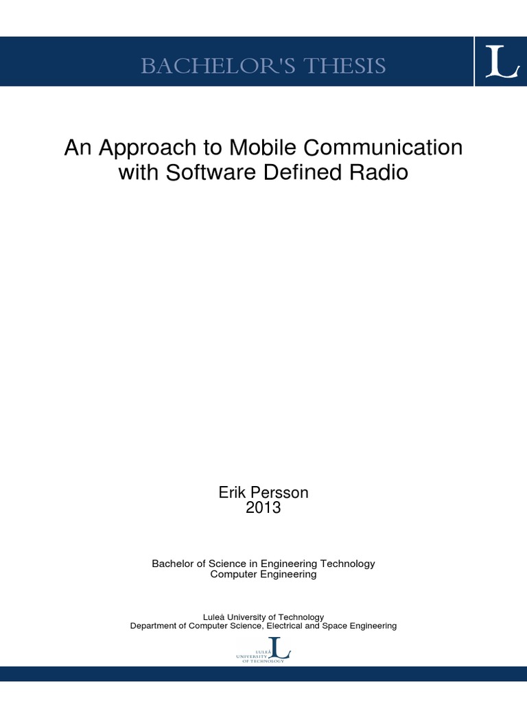 An Approach To Mobile Communication With Software Defined Radio PDF