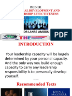 Personal Development and Leadership Effectiveness: DR Lanre Amodu