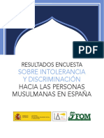 RESULTADOS ENCUESTA Sobre La Discriminacion e Intolerancia Hacia Las Personas Musulmanas en España