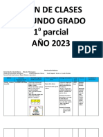 Plan de Clases Segundo Grado 1 Parcial AÑO 2023