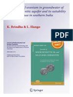 Occurrence of Uranium in Groundwater of A Shallow Granitic Aquifer and Its Suitability For Domestic Use in Southern India