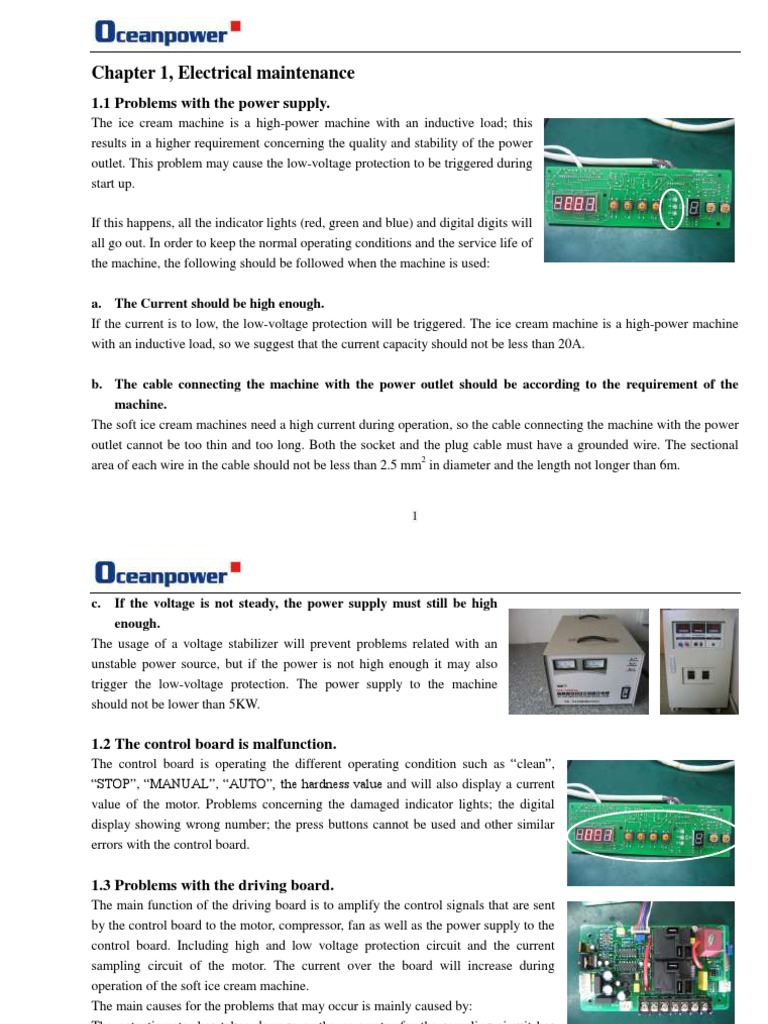 Ice Cream Machine Maintenance Guide | PDF | Electric Motor | Leak