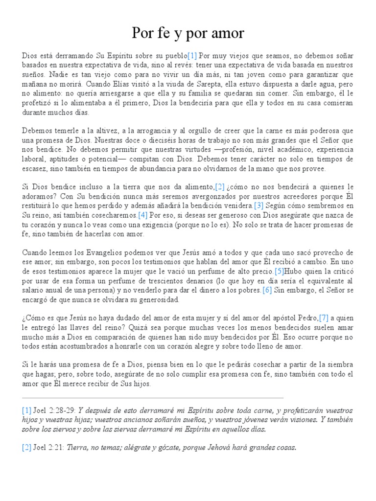 Por Fe y Amor | PDF | Amor | Jesús
