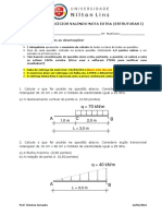 Q 70 KN/M: 1 Lista de Exercícios Valendo Nota Extra (Estruturas I)