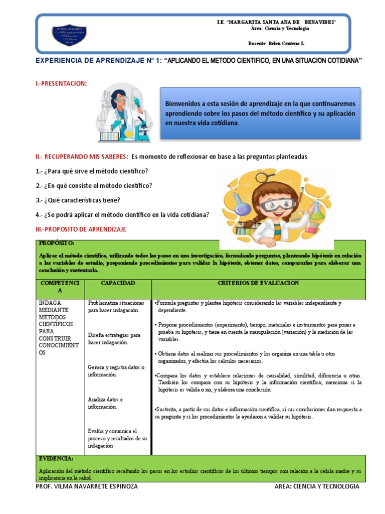 5to Aplicacion Del Metodo Cientifico 31 de Marzo Al 7 de Abril | PDF ...