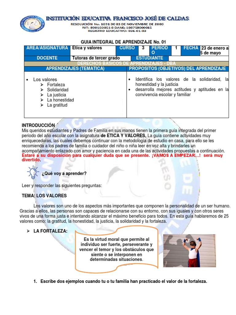 Valores de Justicia y Fortaleza en Niños | PDF | Justicia | Crimen y ...