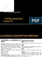 "Tarifas Eléctricas" Clase Nº1: Prof.: Luis Emilio Zapata Núñez